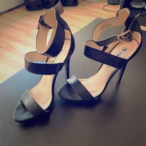 Strappy Black Stiletto Sandals